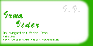 irma vider business card
